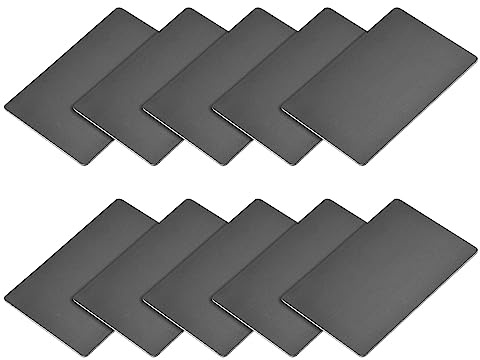 METALLIXITY Blank Metallo Scheda (100mm x 60mm x 0.8mm) 10pz, Anodizzato Alluminio Targhetta - per Casa Interni Fai-da-Te Segnaletica Incisione, Nero