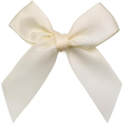 SYSUII 500 Stück Mini Satinband Schleifen, 5cm Satin Band Deko Schleifen Mini-Schleifen Klein Satin Band Schleife für Nähen,Scrapbooking,DIY Basteln Hochzeit Valentinstag Geschenkschleifen -Beige