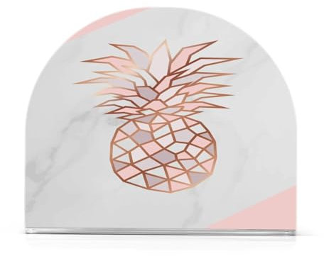 Serviettenhalter, Roségold, Ananas auf rosa und weißem Marmor, kristallklare Acryl-Serviettenhalter, Papierserviettenhalter, Esstischspender für Küche, Restaurant, Heimdekoration, Barzubehör