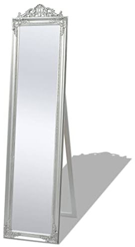 Toshilian Standspiegel im Barock-Stil 160x40 cm Silbern