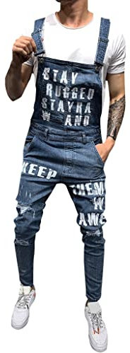 liaddkv Latzhose Herren Jeans Arbeitslatzhosen Männer Denim Latzhose Overalls Jeanshose Männer Cargo Jeans Retro Jumpsuit Arbeitshose Blau Arbeitslatzhosen Loose Fit Jumpsuit