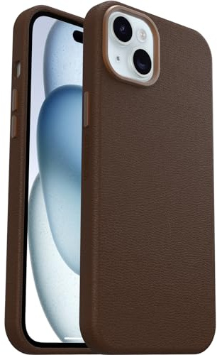 OtterBox Symmetry Series Cactus Leather MagSafe Hülle für iPhone 15 Plus, stoßfest, sturzsicher, dünne Schutzhülle, 3X mehr Stürze als nach Militärstandard, Braun