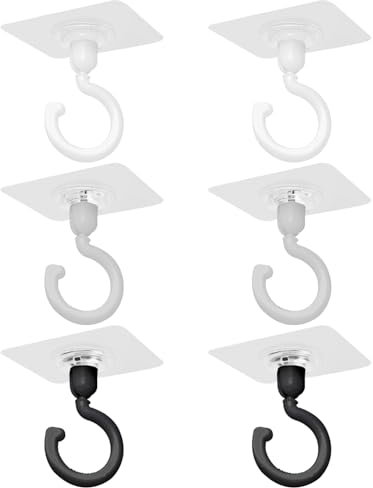 ZBHDEYG Ganci Autoadesivi da Soffitto e Parete - Girevoli, per Asciugamani, Bagno e Appendiabiti