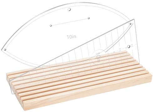 PH PandaHall 8-Slot Holz Lineal Organizer Quilten Lineal Lagerung Rack Lineal-Ständer für Stepplineale 4 mm Raster Linealhalter für Nähzubehör und Zubehör 9,8x3,9 Zoll