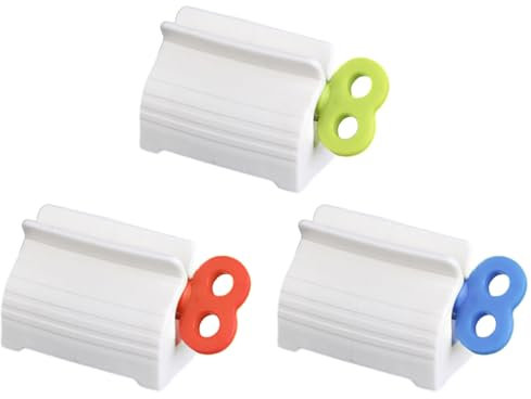 Tabanzhe 3pcs Toothpaste Tube Squeezer,Bathroom Toothpaste Tube Squeezer,Manual Toothpaste Squeezer,Toothpaste Clip Facial Wash Holder,Toothpaste Roller - Convenient for Your Life (Red/Blue/Green)