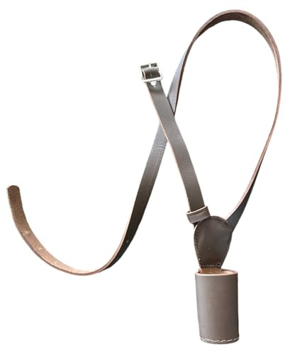 Leather Flag Pole Cross Belt Holder Carrier, Brown, Kids Size