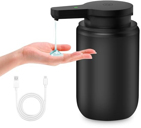 Mamiddle Seifenspender Automatisch mit Sensor Infrarot Seifenspender Elektrischer IPX5 Wasserdicht USB-C Aufladung für Küche & Bad (Schwarz - Flüssigetyp)