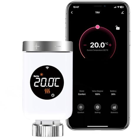 SALCAR Heizkörperthermostat WiFi Thermostat Heizung Kompatibel mit Amazon Alexa & Google Assistant Programmierbar Tuya Heizungsthermostat kein Gateway erforderlich