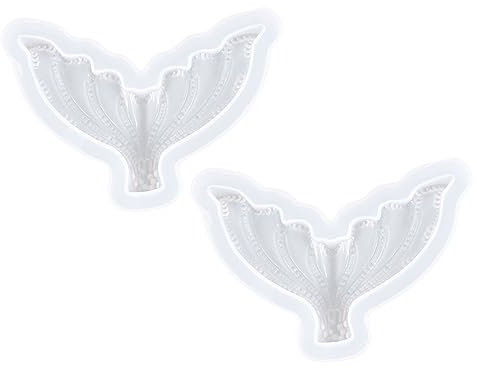 LALAFINA 2piezas Molde De Silicona Para Decoración De Pescado Epoxi Moldes Reutilizables Para Manualidades Adornos Oceánicos Sirena