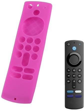 Silikon-Fernbedienungshülle mit Umhängeband der TV 3. Generation (Lila) | Fernbedienungs-Silikonhülle für TV Stick, Rutschfeste Silikon-Schutzhülle, Hautfreundlich, StoßFest Langlebig