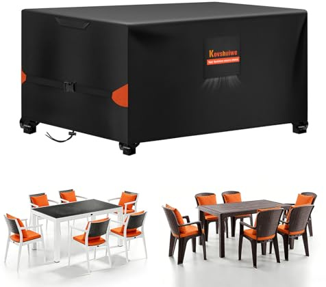 Housses de Meubles de Jardin 140x90x74cm, Tissu Oxford 520D | Tissu Oxford 520D, Imperméable, Résistante Et Durable, Housse Transparente Pour Table, Mobilier En Rotin, Coupe-Vent