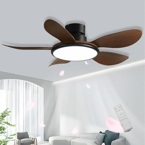 Ventilatore da Soffitto Moderno da 52 Pollici con Luce E Ventilatori da Soffitto Remoti con Venature del Legno con Lampade Ventilatori da Soffitto da Incasso con Luci per Lampadari da Salot