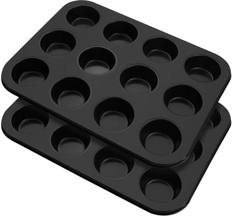 Petiouarnsze Teglia Per Muffin, Teglia Antiaderente Per Cupcake Per 12 Cavità, Teglies Per Cupcake In Confezione Da 2, Teglies Per Cheesecake Di Alta Qualità, Lavabili In Lavastoviglie