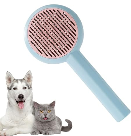 Selbstreinigende Haarbürste Für Haustiere - Sanfte Entwirrbürste Für Hunde,Leichter Entfilzungskamm Multifunktionales Haarpflegezubehör Für Katzen Hamster Welpen