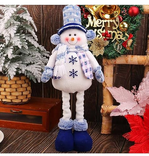 Weihnachtswichtel Figuren, Weihnachtsdeko Innen 60CM Wichtel Figuren Schneemann Figur Weihnachtsdeko Tisch Skalierbar Plüsch Wichtelfigur Schneemann Weihnachtsfiguren Deko für Küche Büro Tisch (B)