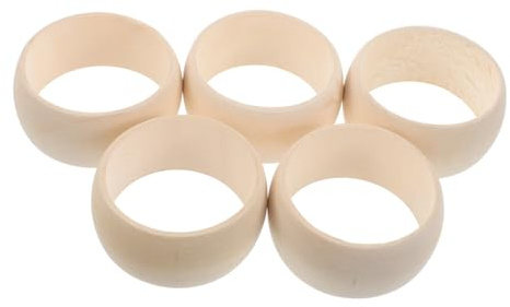 AKOOSY 5 st armband set med naturliga runda träarmband för DIY kreativa smycken hantverkstillbehör