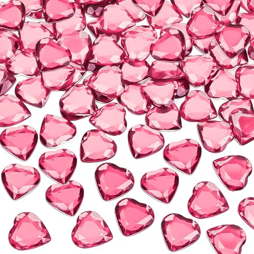 REEKNOKOL 200 Pezzi Decorazione da Tavola Matrimoniale, Confetti Cuore Rosa per Matrimoni, Fidanzamenti e Anniversari