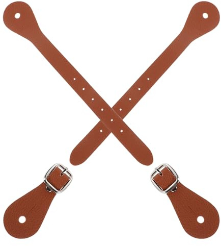 PRETYZOOM 2 Stück Reitsporenriemen Aus Kunstleder Verstellbar Leichte Sporenbänder Für Reittraining Und Pferdesport Praktisches Reitzubehör Für Reitstiefel Braun