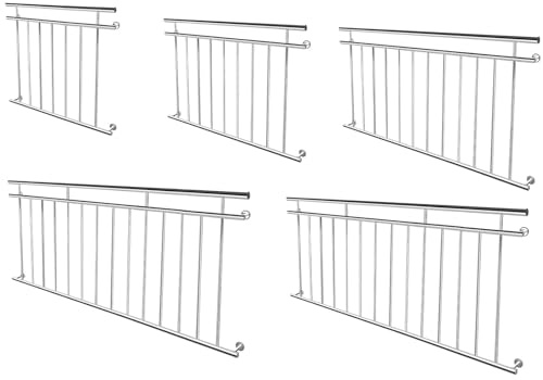 LILIIN - Ringhiera francese per balcone in acciaio inox, 156 x 90 cm, ringhiera per scale, ringhiera per balcone, ringhiera per balcone, ringhiera per finestra, protezione esterna per finestre