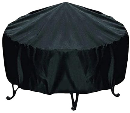 Copertura per Braciere Rotonda Copertura impermeabile for braciere da giardino, nera, for barbecue, , rotonda, for , for mobili(102x45cm)