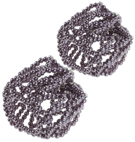 BAZEITFLOW Handgefertigtes Elastisches Haarnetz mit Perlenbesatz Gehäkelte Haarknotenhülle für Damen Leichtes Duttnetz für Ballett Tanz und Eiskunstlauf Graues Haarschmuck Accessoire
