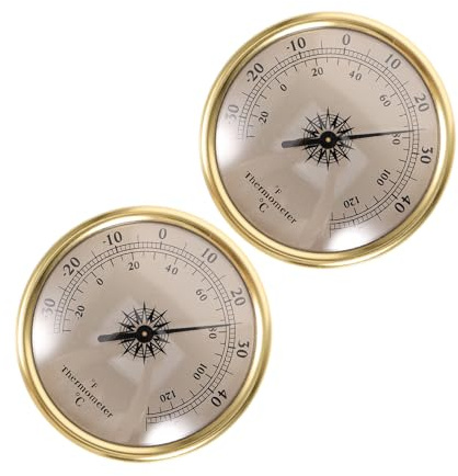 SUPVOX Termometro da Esterno Decorativo a Quadrante Rotondo in Metallo, Termometro Analogico da Tavolo per Interni e Giardino, Misuratore di Temperatura Fahrenheit per Pianificazione