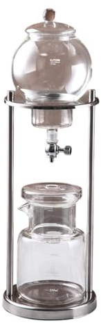 Cafetera con gotero for preparación en frío, gotero ajustable Vidrio Reutilizable Cold Brew Maker Filtrado SoporteTorre de Goteo for preparación en frío, máquina de café con extr(Size:600ml,Color:B)