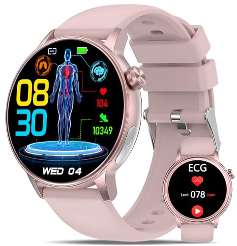 YYKY 2026 Reloj Inteligente Mujer con ECG+HRV/Presιón Arterιαl/Lιpιdes, 1.39 Reloj Medidor con BMI/Fatiga/Emociones, 24/7 Pulsometro/Sueño, DIY Esfera Pulsera Actividad para Android iOS IP68