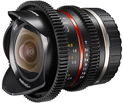 walimex pro 8 mm 1: 3.1 VCSC Fish-Eye Camera and Video Lens (Wide Angle 180 Degrees MC Lenses Large Depth – Smoothly Adjustable Bezel)