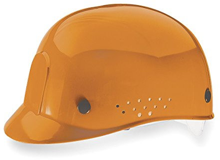MSA 10033654 HDPE Bump Cap with Plastic Suspension and Sweatband, Orange