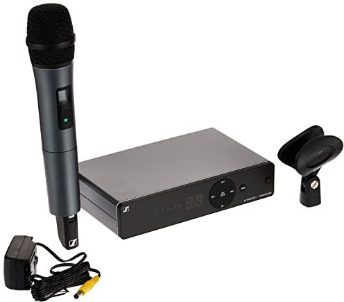 Sennheiser XSw 1-835-B - Set microfono vocale wireless per cantanti e presentatori, cardioide 835 palmare