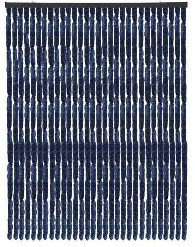 Arsvita Flauschvorhang Türvorhang (120x220 cm) in Blau als Insektenschutz für Balkon, Terrasse oder Wohnmobil, Wohnwagen, Pavillon