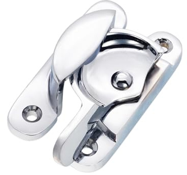 Infinity Decor Victorian Sash Window Fitch Fastener Lock in Polished Brass or Chrome - Made from Solid Brass (Polished Chrome)