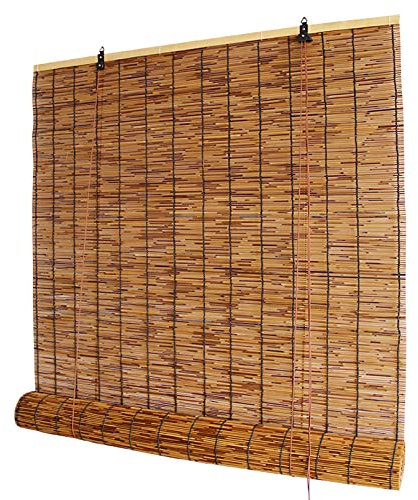 Tenda Naturale a Lamella,Tende a Ombra,Tapparelle a Rullo di Bambù,Tapparella a Carrucola in Canna,Anti-UV,Avvolgibile Decorative per Cortile/Giardino/Gazebo,Personalizzare (50x120cm/20x47in)