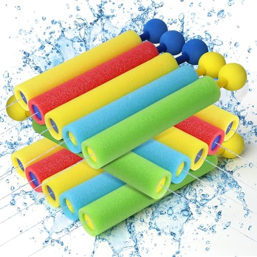 Lehoo Castle Pistola de Agua, 16PCS Pistola de Agua de Espuma EVA, 9.1m de Alcance, Piscina Juguetes para Batalla, Playa, Juego al Aire Libre