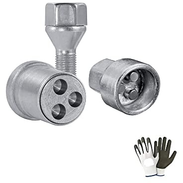 COMPATIBILE CON FORD Puma dal 2019 in poi (H) BULLONI ANTIFURTO RUOTA PER GOMME AUTO FARAD BULLONE PER RUOTE IN ACCIAIO KIT DI 4 PERNI+2 CHIAVI
