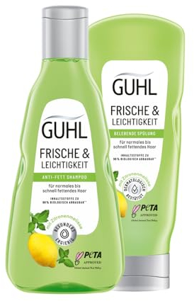 Guhl Frische & Leichtigkeit Vorteilspack - Anti-Fett Shampoo 250 ml & Spülung 200 ml - Haartyp: fettig, normal