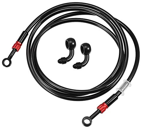 A ABSOPRO 1 Set AN3 28 90 Gradi Moto Freno Tubo Linea 200cm Nero
