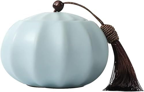 GImLY Vorratsdose Keramik Teedose Küche Vorratsgläser Keramik Kürbisdose Keramik Teedose Porzellandose mit Deckel Teebehälter for Kaffee Tee Lebensmittel (Color : Sky Blue)