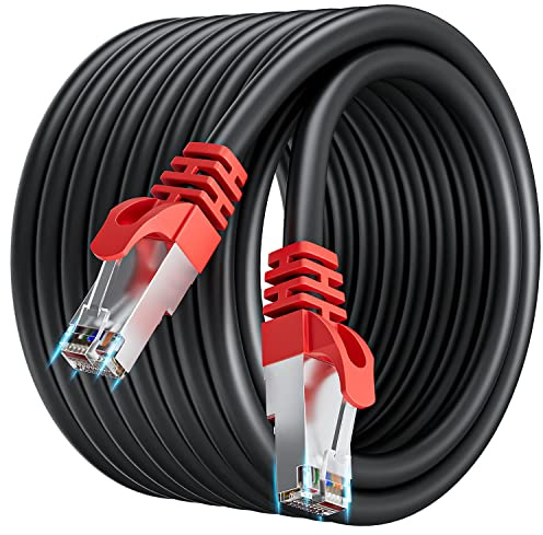 LAN Kabel 10 Meter Cat 7, Netzwerkkabel 10m Hochgeschwindigkeit Cat7 Kabel | 10Gbps Ethernet Internetkabel Geschirmt Outdoor Indoor Wlan kabel 10m SFTP Gigabit RJ45 Patchkabel Schwarz für Modem Router