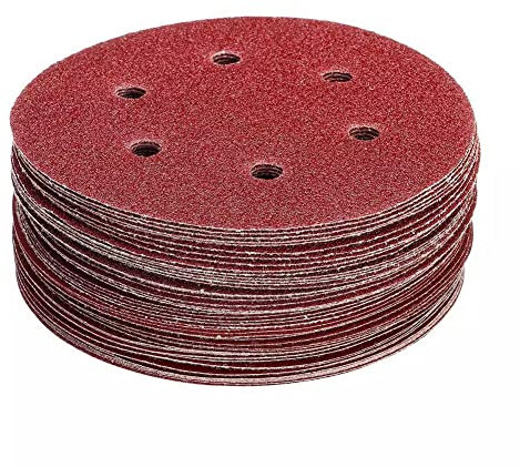 10 pièces 225mm papier abrasif 6 trous rond crochet boucle papier abrasif 40-2000 grain disque abrasif outils de polissage, grain 240, 225MM