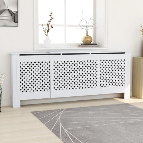 ARKEM MDF Heizkörperverkleidung Weiß 205 cm Verkleidung HeizköRper HeizköRperkonsole