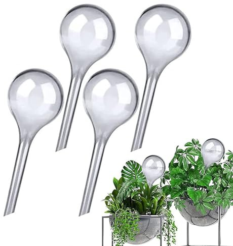 Pasdrucn 4 Stück Pflanzen Wasserspender Automatisch Bewässerung Set Transparent PVC Bewässerungssystem Zimmerpflanzen Bewässerung für Garten Deko (Groß,Transparent 4 Pcs)