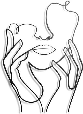 One line Arte - Decoración de pared de arte lineal, cuadros decoracion, decorativo de pared, decoracion hogar, decoracion jardin, lienzos decorativos, abstracto decoración, Arte de pared de metal.