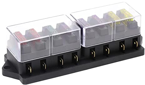 4/6/8/10/12 Wege Auto Sicherungshalter Auto Sicherungskasten LKW Auto Blade mit 4/6/8/10/12 Sicherungen for 12V 32V ATO Standardschaltung (Color : 8 Ways)