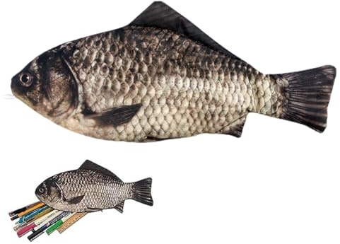 1 Stück Fisch Geformt Federmäppchen Neuheit Fisch Federbeutel Fisch Geldbörse Lustige Federmäppchen mit Gepolstertem Dickschaum Futter für Schule Klassenzimmer