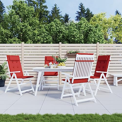 LAPOOH Hochlehner-Auflagen 4 STK. Rot Oxford-Gewebe, Liegenauflage, Auflage Gartenliege, Sitzkissen Gartenmöbel, Bankauflage, Stuhlauflage Für Hochlehner, Sitzauflagen - 361893