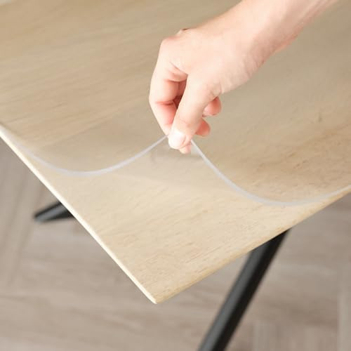 Trente Pellicola per tavolo 100 x 280 cm - spessore 2 mm - protezione da tavolo con bordi smussati, tovaglia trasparente, rettangolare, dimensioni a scelta, pellicola protettiva, lavabile