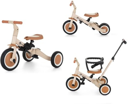 Petite&Mars Triciclo Multifunzione 5 in 1 Turbo* Bicicletta * triciciclo * girante * Auto Antiscivolo * Veicolo Girello (Desert Sand)
