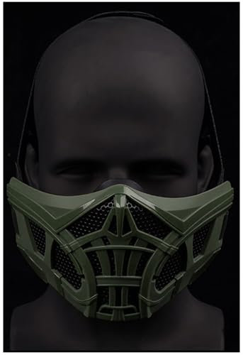 Fotrsta Máscara Táctica De Protección Media Cara, Máscara con Malla para Cosplay con Correa Ajustable Y Elástica, Hombre, Lower Face Mask Equipo Cascos Tácticos